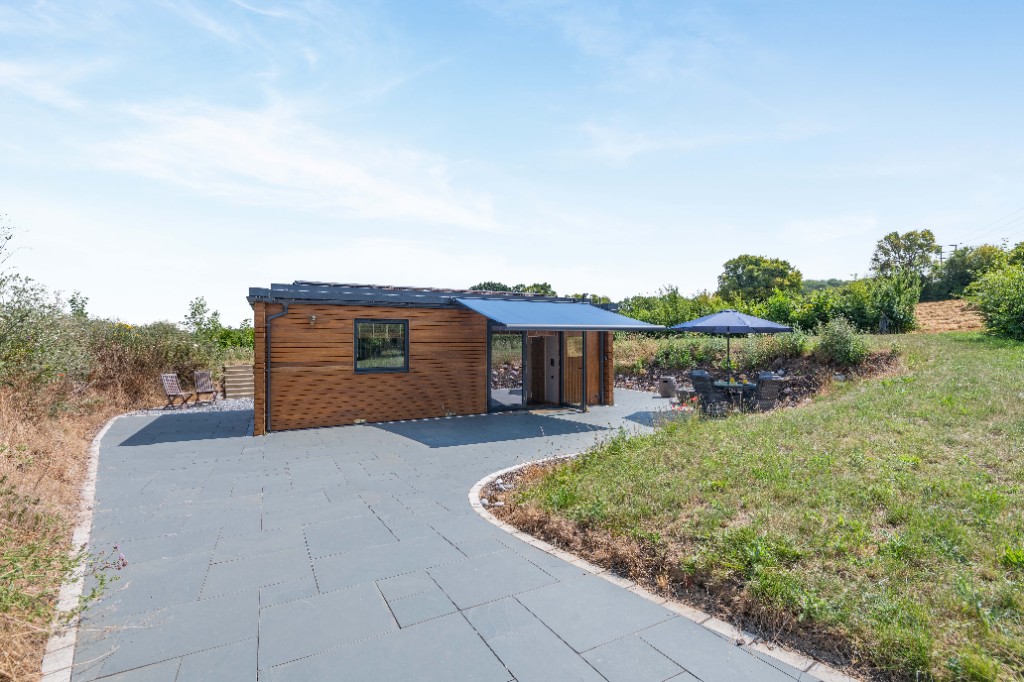 Maroc lodge in wildflower meadow, Kent countryside